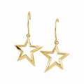 14K Yellow Gold Star Dangle Earrings